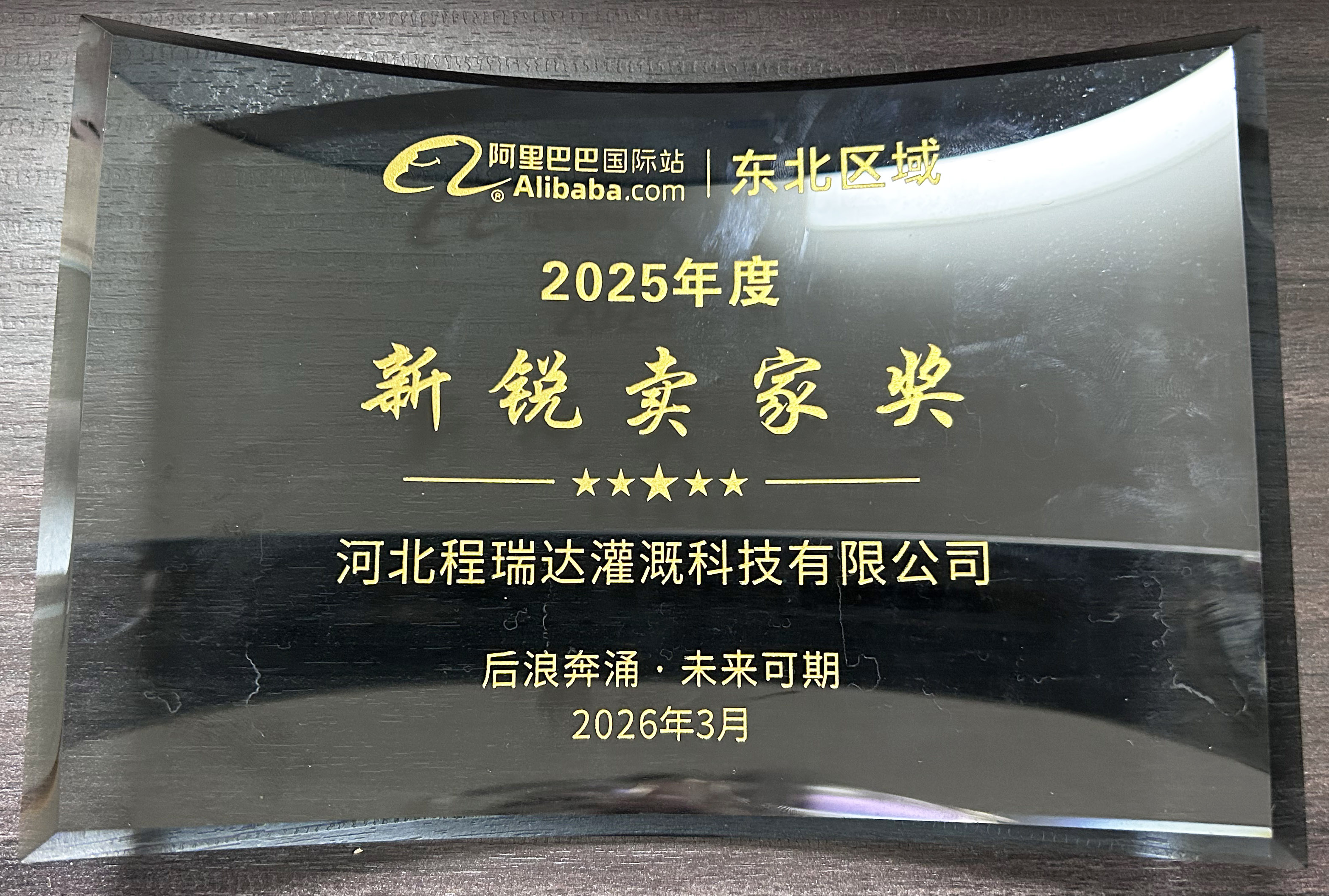 鸡西程瑞达灌溉 | 荣获阿里国际站新锐卖家奖